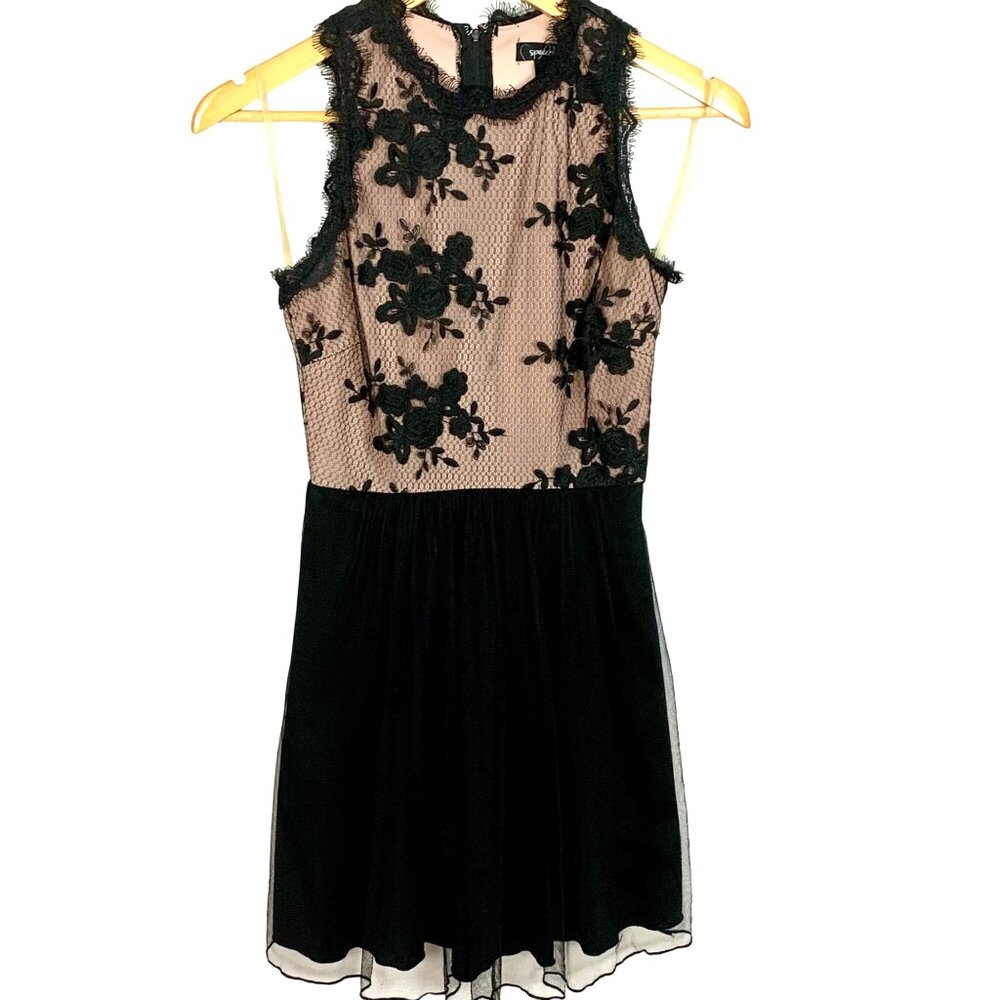 Whimsigoth Witchcore Mini Cocktail Dress Black Jrs Size 1 HOCO Cottagegoth Dark